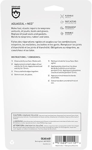 Miniatura 9 de GEAR AID Aquaseal NEO - Cemento de contacto para reparación de neopreno y trajes de neopreno