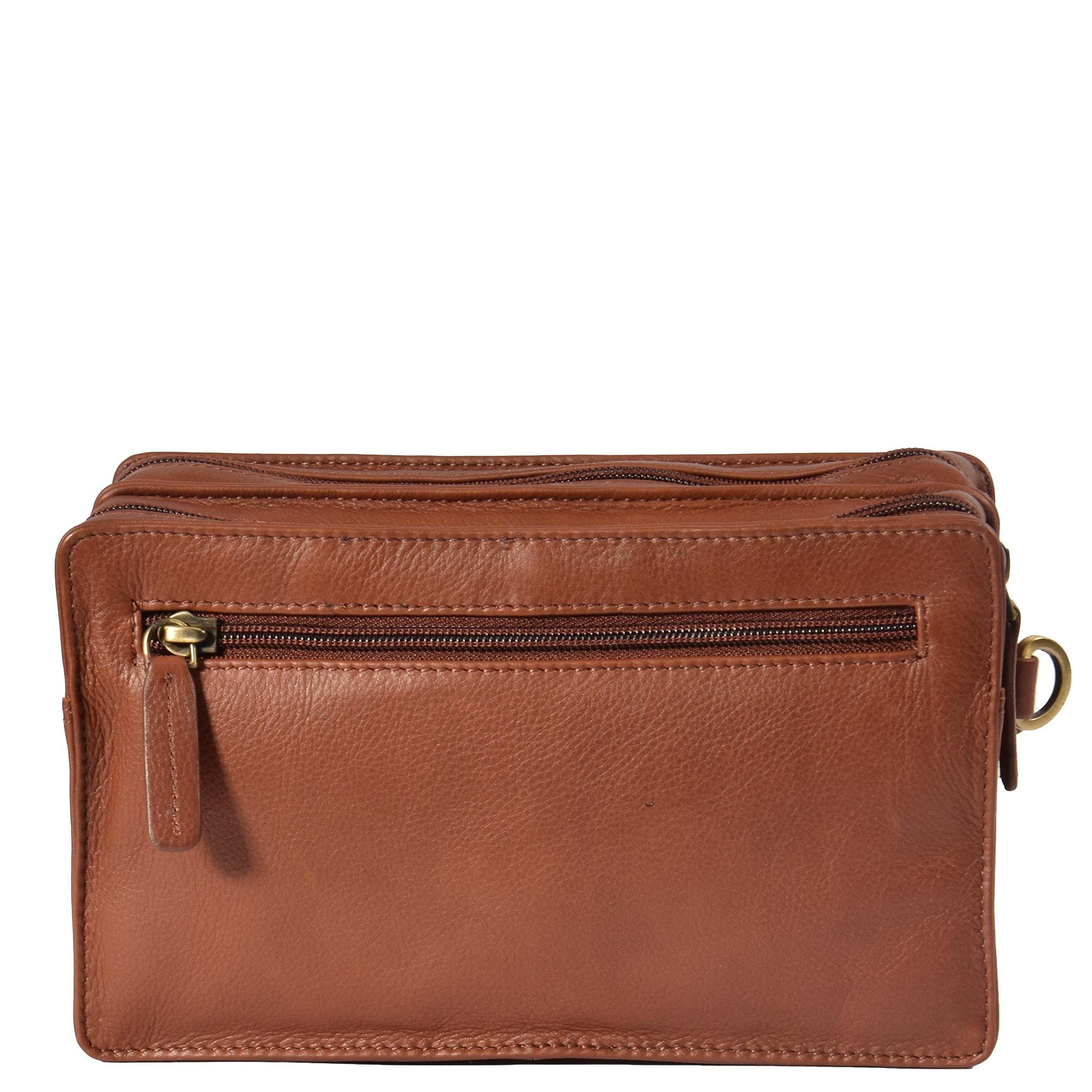 DR378 - Custodia da polso in vera pelle, colore: Marrone, Marrone, Medium