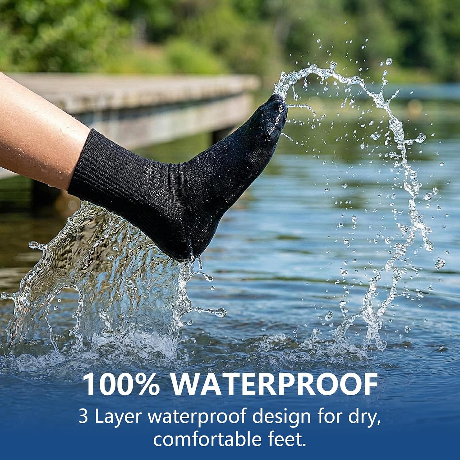 Unittype 2 Pairs Waterproof Wudhu Socks for Men Women Durable Breathable Reusable Socks for Wudu, Ablution, Umrah, Hajj