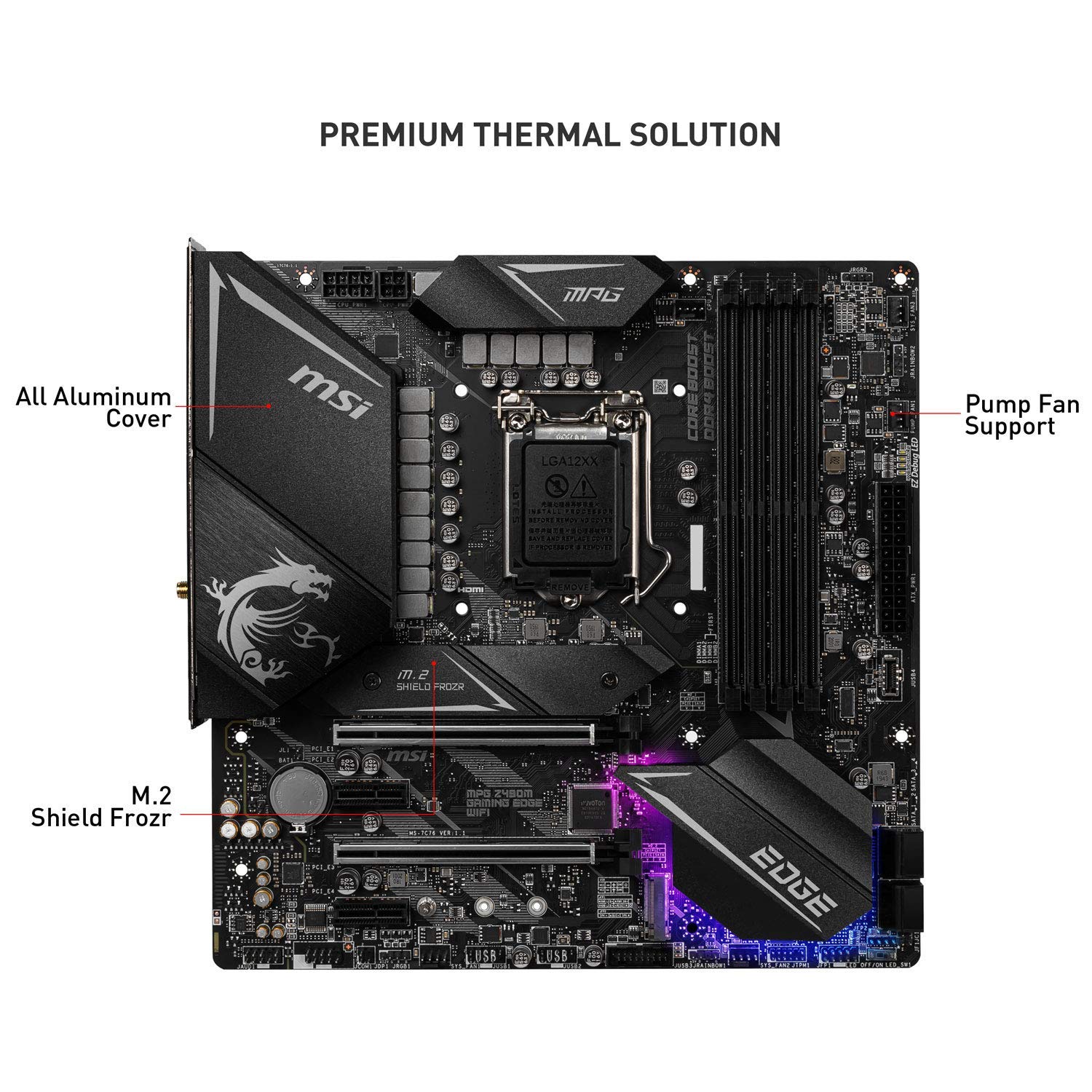 MSI MPG Z490M GAMING EDGE WIFI mATX płyta główna do gier (10