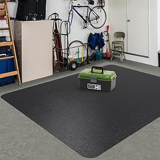 Area Floor Mat for Home, 4'×6' Large Black No Slip Waterproof Vinyl Area...
