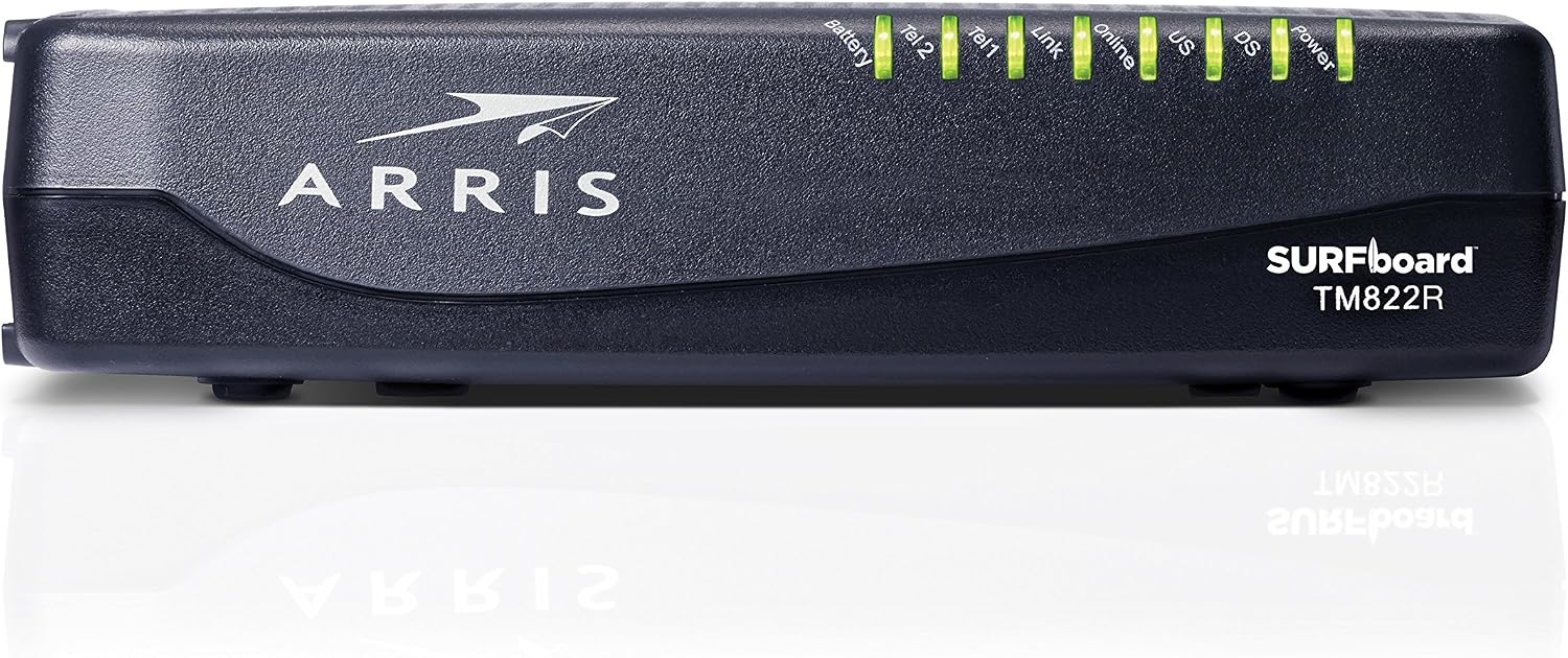 ARRIS Surfboard Docsis 8X4 Cable Modem / Telephone Certified for XFINITY - Download Speed: 343 Mbps (TM822R)