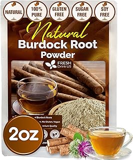 Premium 2oz Burdock Root Powder, 100% Natural & Pure, No Additives, No Caffeine, Vegan