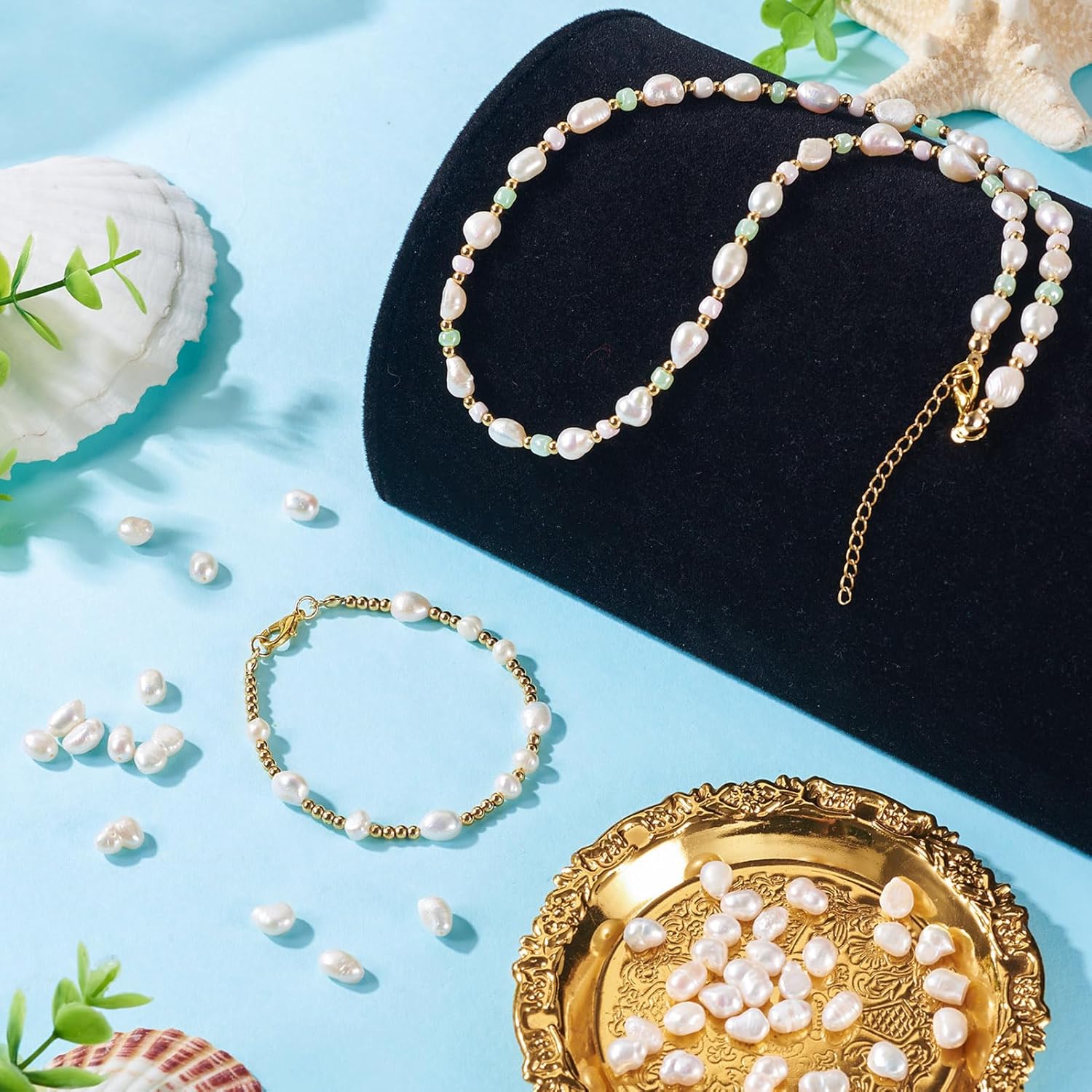 Cheriswelry 50pcs Natural Cultured Freshwater Pearl Beads for Jewelry Making Baroque Keshi Pearl Bead Seashell Loose Spacers 4~13.5mm for DIY Bracelet Necklace Making, Small - Image 2