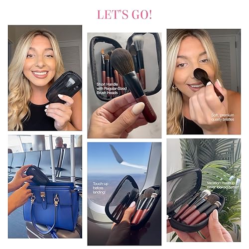 Miniatura 2 de Cosme 9 FULL FACE MINI TRAVEL - Juego de brochas de maquillaje de cobertura natural y estuche de pinceles. Brochas de maquillaje de viaje en cepillo