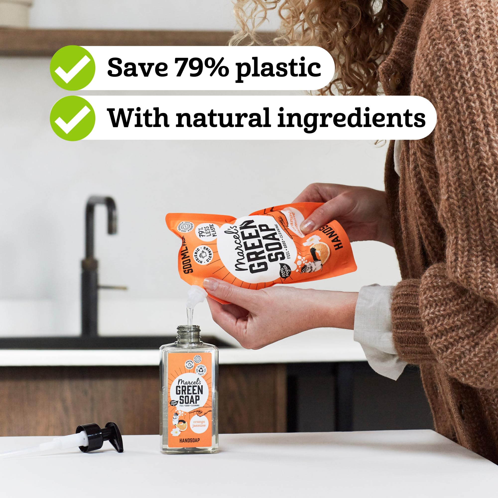 Marcel's Green Soap, Hand Soap Black Pepper & Bergamot Refill, Handwash Refill Pack, Vegan, 97% Biodegradable, 3000 ml - Image 3