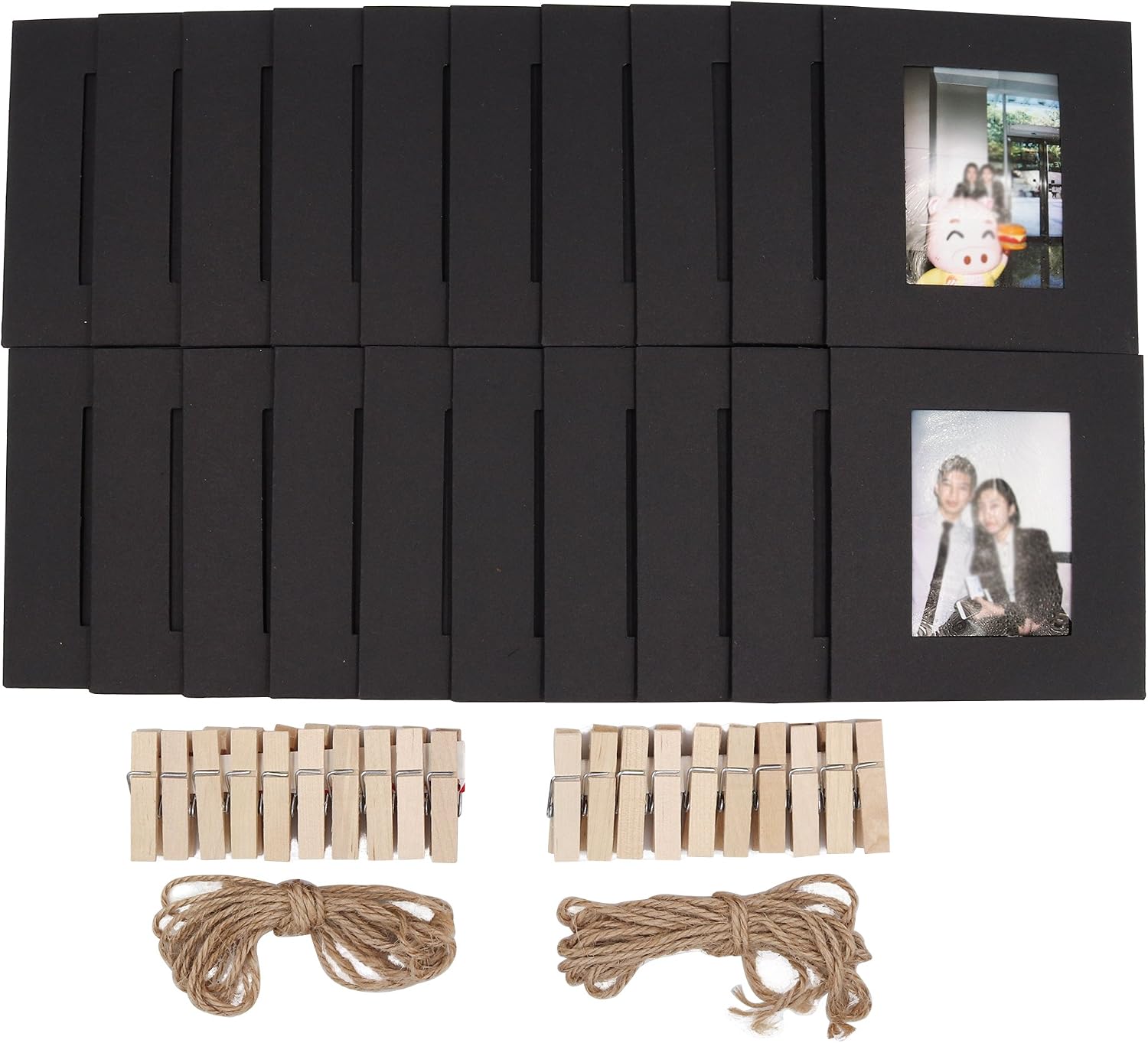 Ablus 20Pcs Paper Photo Frame Set for Fujifilm Instax Mini 7s 8 8+ 9 25 26 50s 70 90 Instant Camera Film (3-inch, Black)