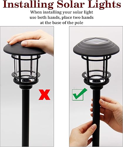 Miniatura 7 de MAGGIFT 6 lumen luces solares de camino, 6 unidades de luces de paisaje al aire libre, impermeables, luces solares de jardín para césped, patio,