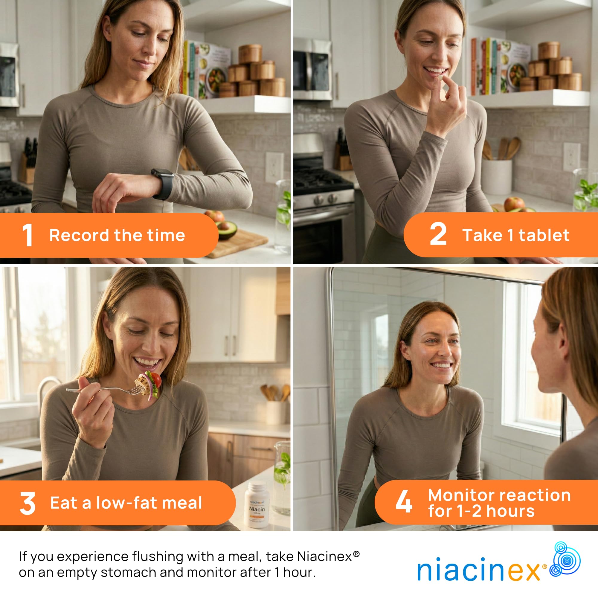 Niacin 500mg Extended Release, 60 Tablets - First-Time Niacin Starter Pack - Minimal to No-Flush Vitamin B3 (Nicotinic Acid), Heart Health Support, Vegan, cGMP, Made in USA — Amazon image 7