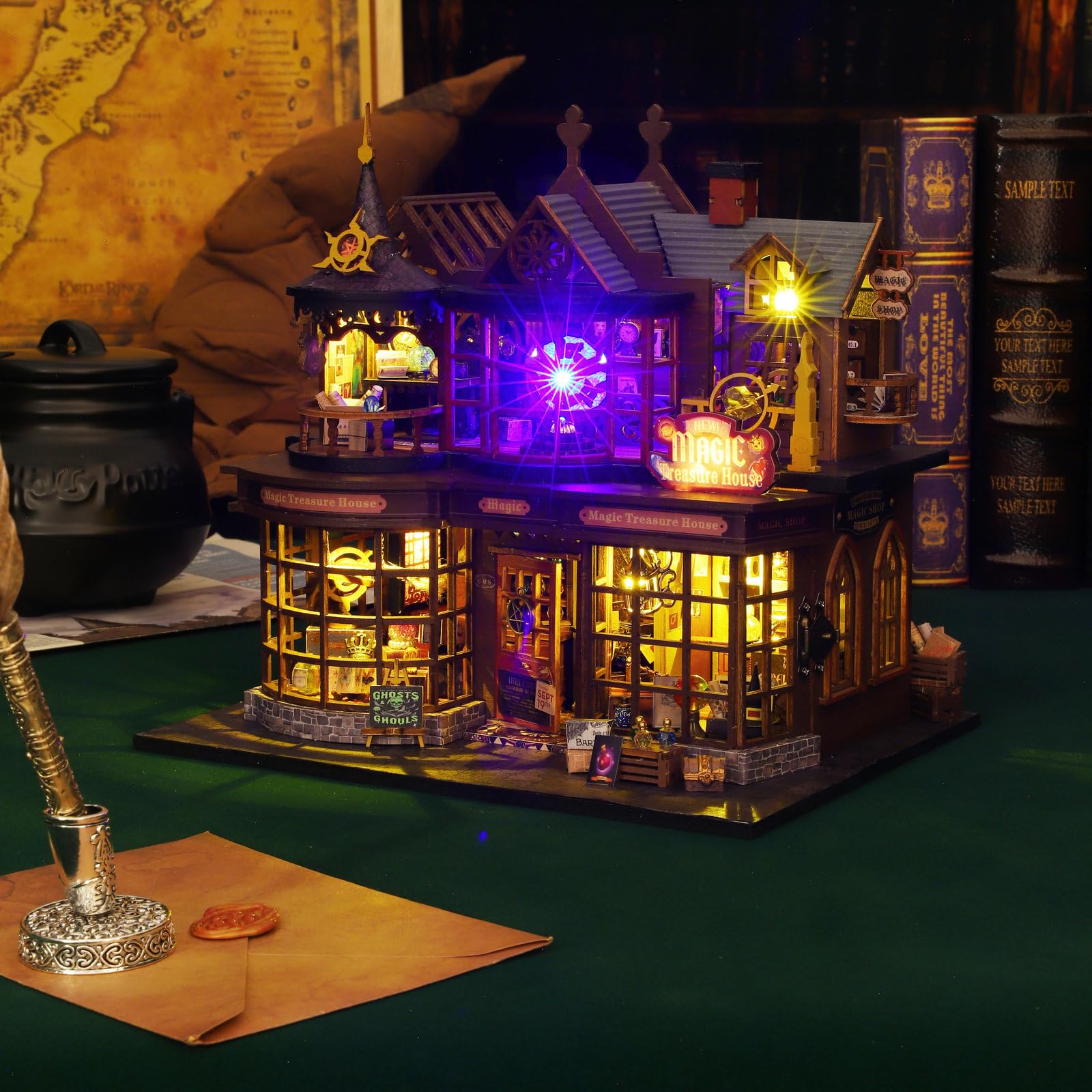 Cuteefun Casa de Muñecas Mágica en Miniatura con LED (Mágica del Tesoro)