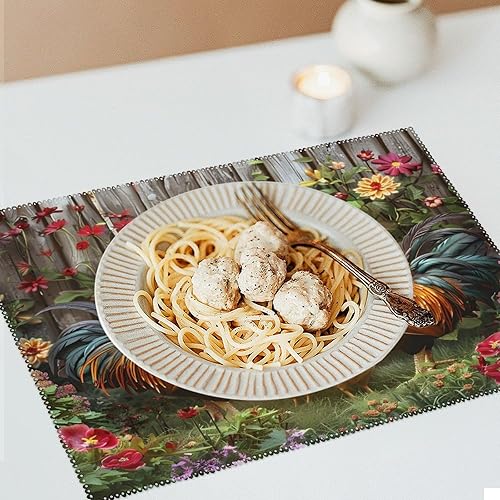 Miniatura 6 de Juego de 6 manteles individuales resistentes y lavables para decoración de mesa de cena y fiesta