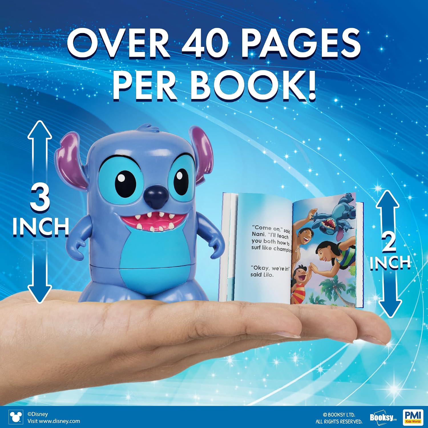 Disney Booksy Stitch & Moana Collectible Figures 2 Pack, Mini Storybooks image 3