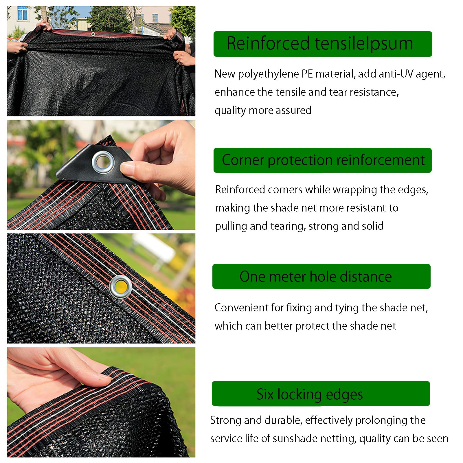 Telone Ombreggiante Nero 5x8m Con Occhielli - Rete Per Protezione Solare Da Giardino, Serra E Pergola - Foto 9