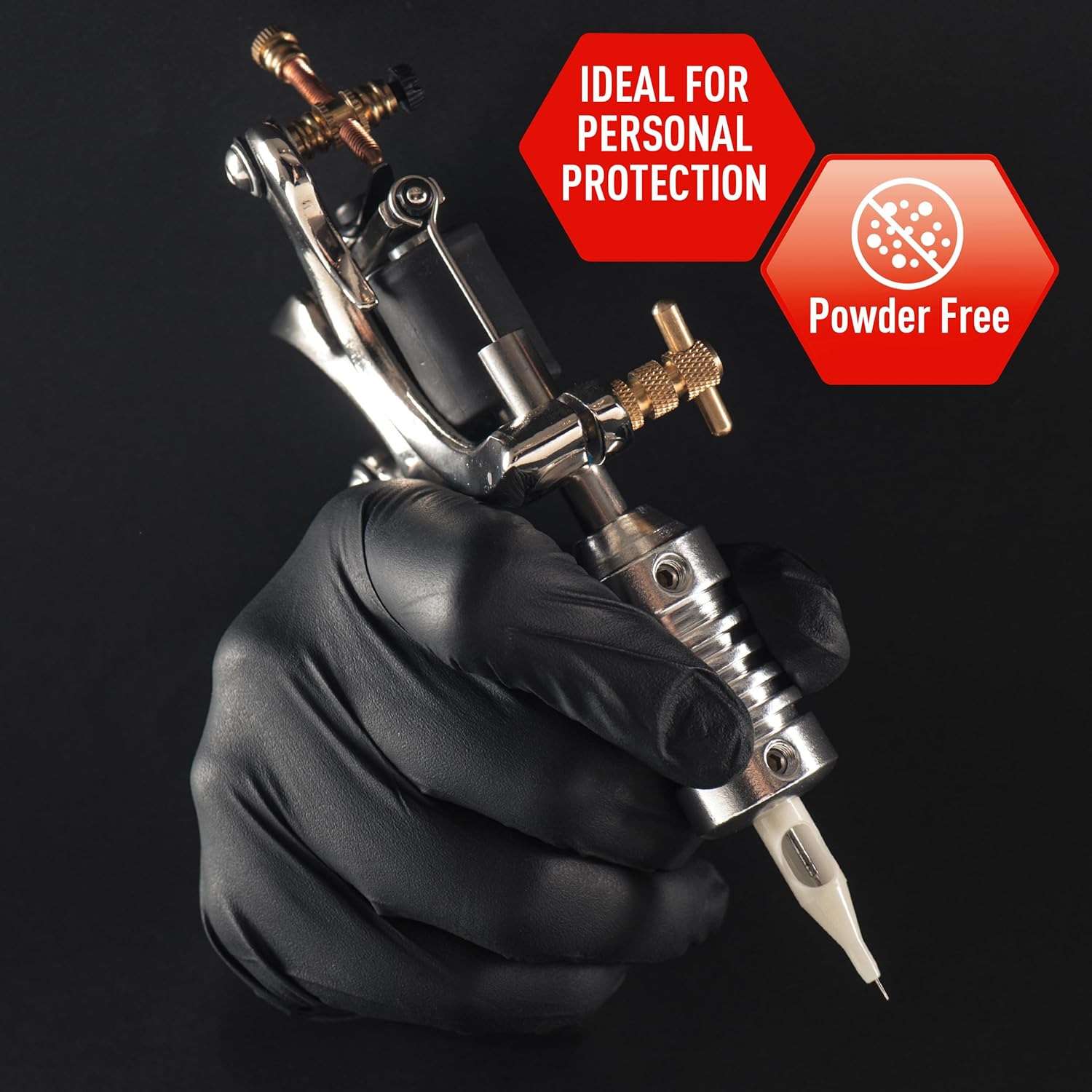 MED PRIDE Nitrile Gloves - Box of 100 Gloves | 5 Mil Thick, Powder-Free, Latex-Free, Lab, Chemotherapy Compliant