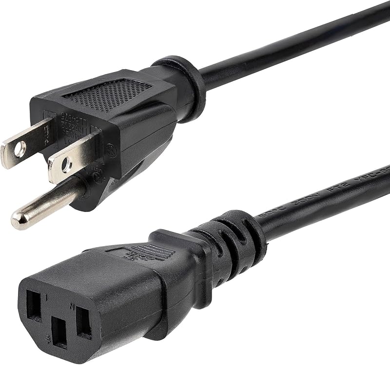 StarTech.com Cable de Alimentación de Alta Resistencia de 1,8m (6ft), Cable de Alimentación de CA NEMA 5-15P a C13, 15A 125V, 14AWG, Cable de Alimentación de Repuesto para Computadora, Cable de Alimentación para Monitor, Cable de Alimentación para PC, Listado UL (PXT101146)