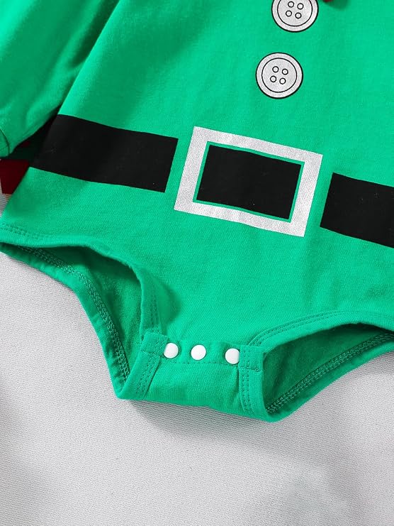 Newborn Infant Baby Girl Christmas Outfit Long Sleeve Santa Romper+Leg Warmers+Hat 3pcs Clothes Set