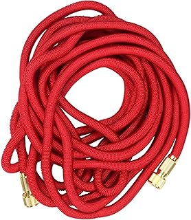Eighosee Manguera telescópica de riego para lavado de coche, manguera de riego para exteriores, color rojo