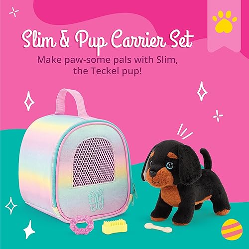 Miniatura 2 de Glitter Girls Accesorios para muñecas de 14 pulgadas - Perro de peluche y transportador - Accesorios para muñecas - Teckel Puppy 3+ años - Juego