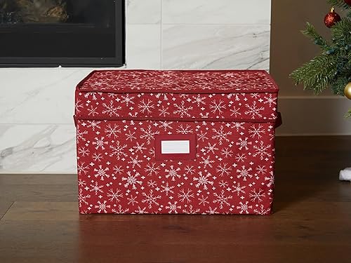 Miniatura 4 de Covermates Keepsakes Caja de almacenamiento de luz de Navidad, asas de transporte, paredes interiores resistentes, almacenamiento navideño, copo de