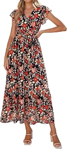 PRETTYGARDEN Women's Summer Floral Boho Maxi Dress