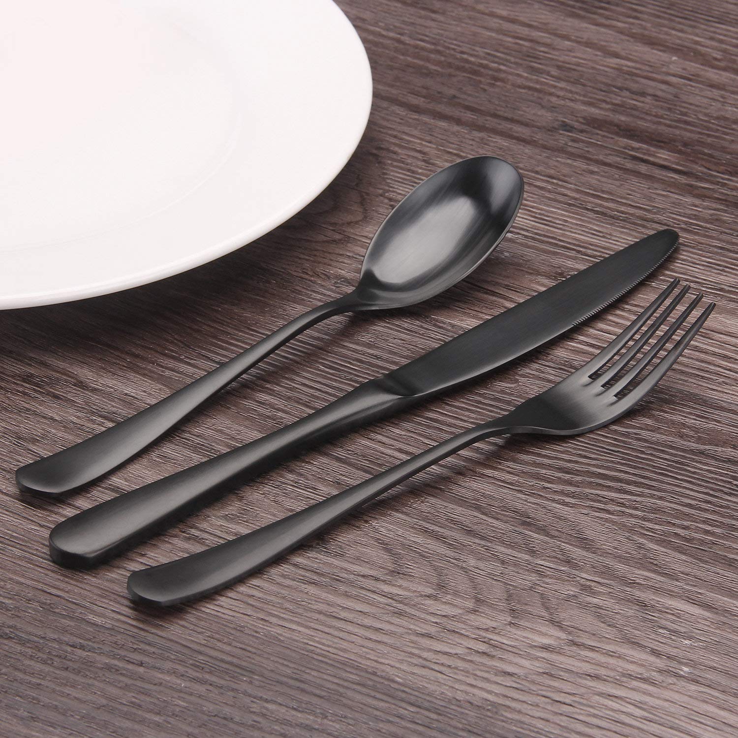 Juego de cubiertos de 20 piezas de acero inoxidable de Bysta, juego de utensilios de cocina para 4, vajilla para el hogar y restaurante, acabado satinado, apto para lavavajillas