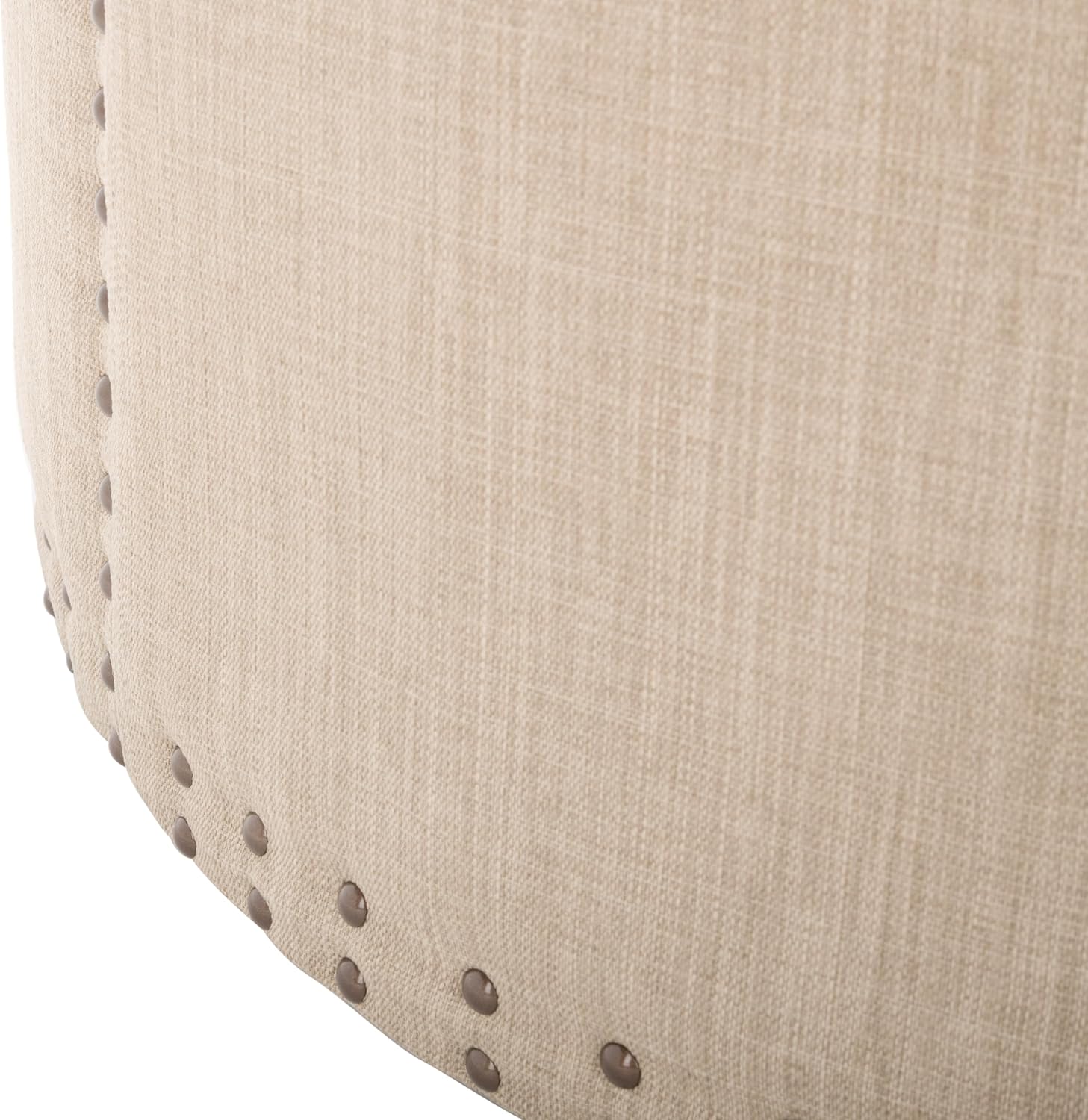 Safavieh Mercer Collection Faith Beige Nailhead Round Ottoman