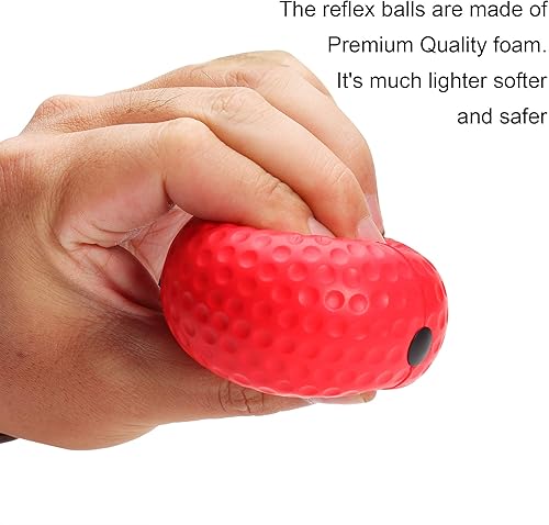 Miniatura 4 de TOCO FREIDO Bola de boxeo de doble extremo, bolsa de velocidad con niveles de dificultad Pelota refleja de boxeo con diadema, perfecta para 3 reflex