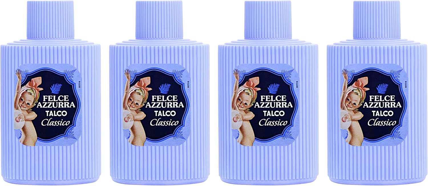 Paglieri: Felce Azzurra Talcum Powder, Classic Scent - 5.29 Ounce (150g) Bottles (Pack of 4) [ Italian Import ]