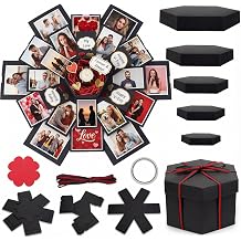 Koogel Explosion Gift Box, DIY Scrapbook Photo Album Surprise Box | Multi-Layer Opening Design, Photo and Note Spaces, Center Gift Case, Birthdays and Anniversaries