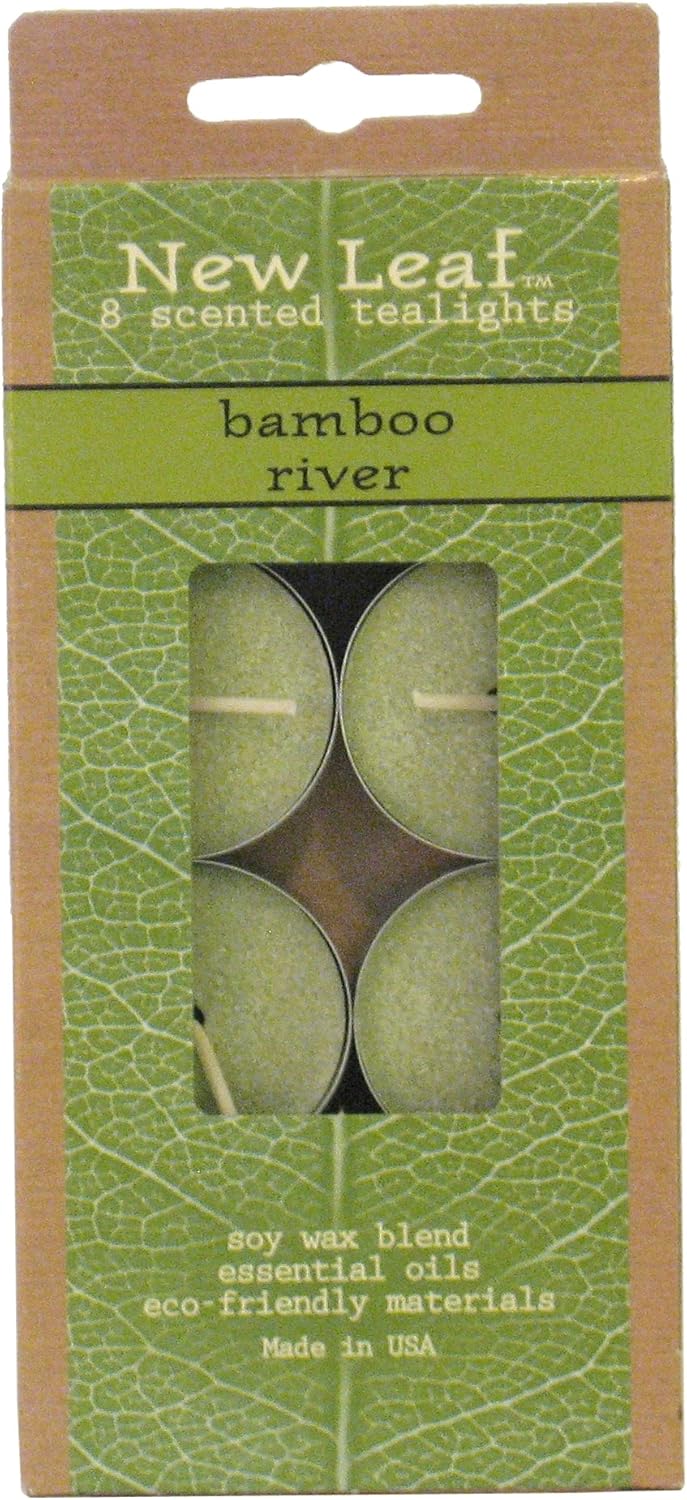 Candlelite New Leaf 8Pack Tea Lights with Soy Wax, Bamboo