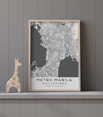 Miniatura 9 de Mapa de Metro Manila, Filipinas, Light 2 (8x10)