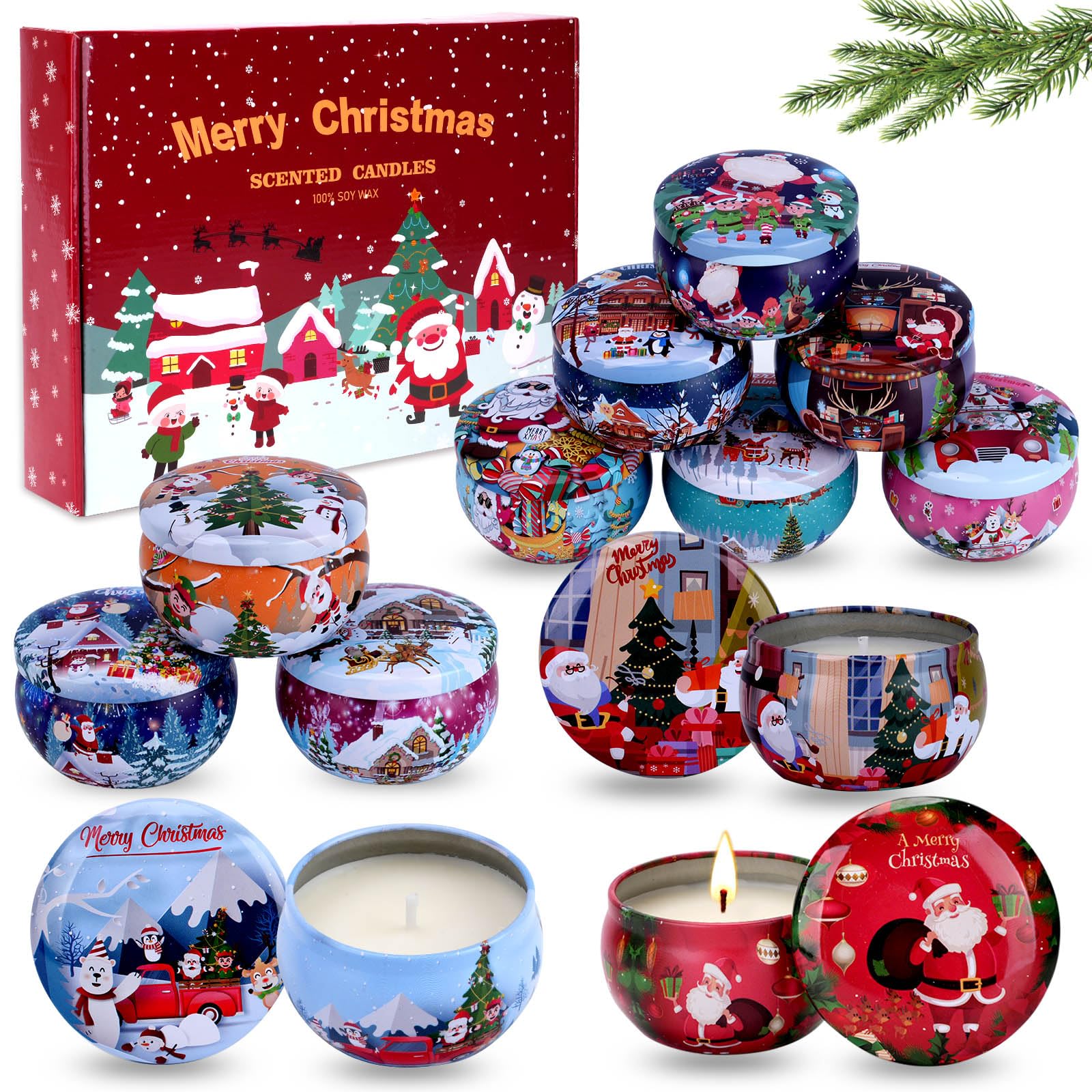 2024 Christmas Snowflake & Snowman Christmas Scented Candle Gift Set main image 1
