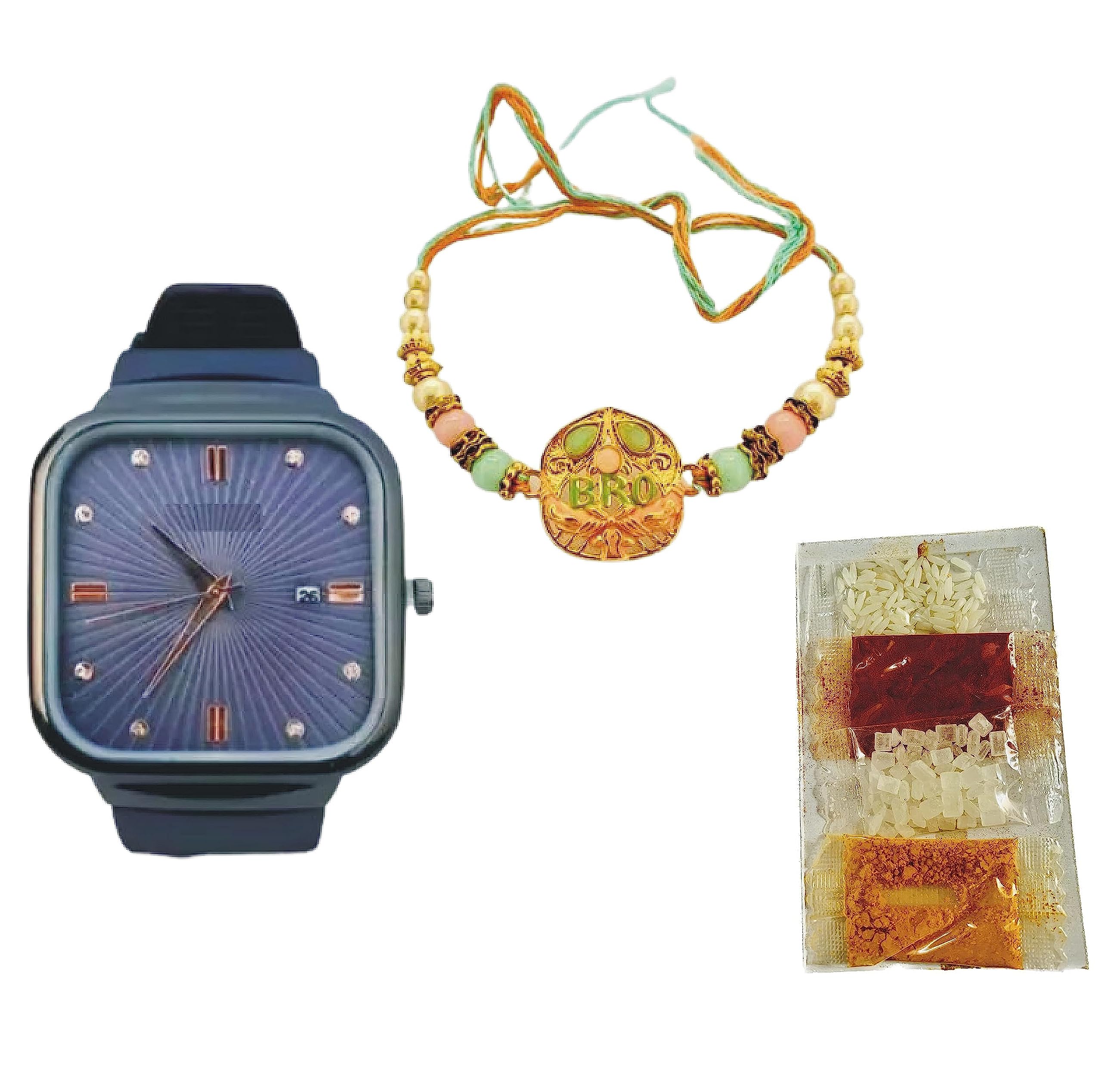 Lazybeee Blue Wrist Watch for Bhai with Beautiful Pastel Color BRO Rakhi & Small Roli Chawal Gift Pack for Brother | Raksha Bandhan Rakhi Gift Combo for Brother, Bhaiya (B0CC2QLC2H) Amazon Price History, Amazon Price Tracker