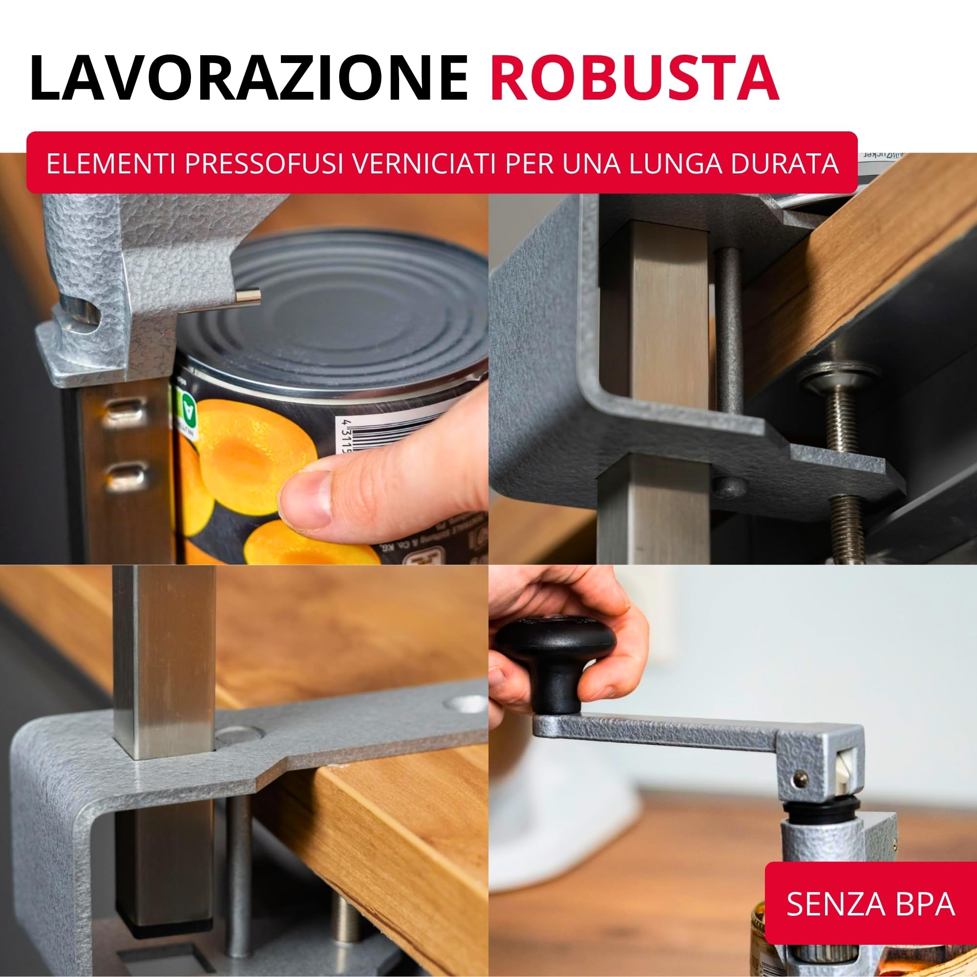 Westmark Sieger Clou 30 Apriscatole da montare al tavolo 84 cm Acciaio inox