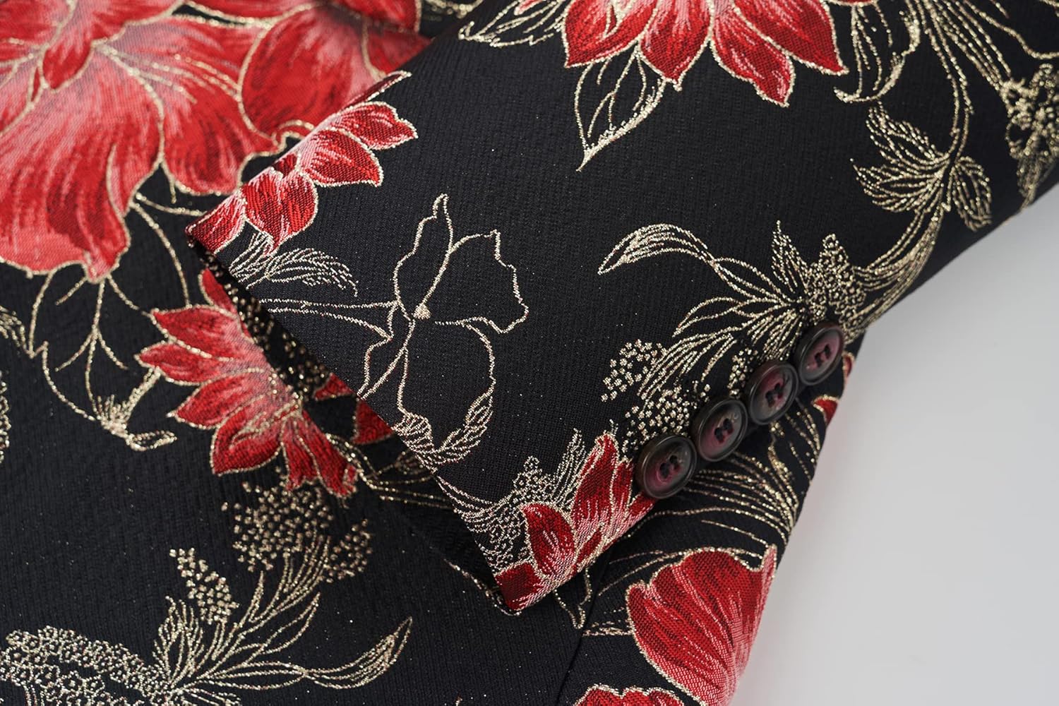 MOGU Mens Floral Blazer Slim Fit Elegant Tuxedo Jacket for Daily Prom Party