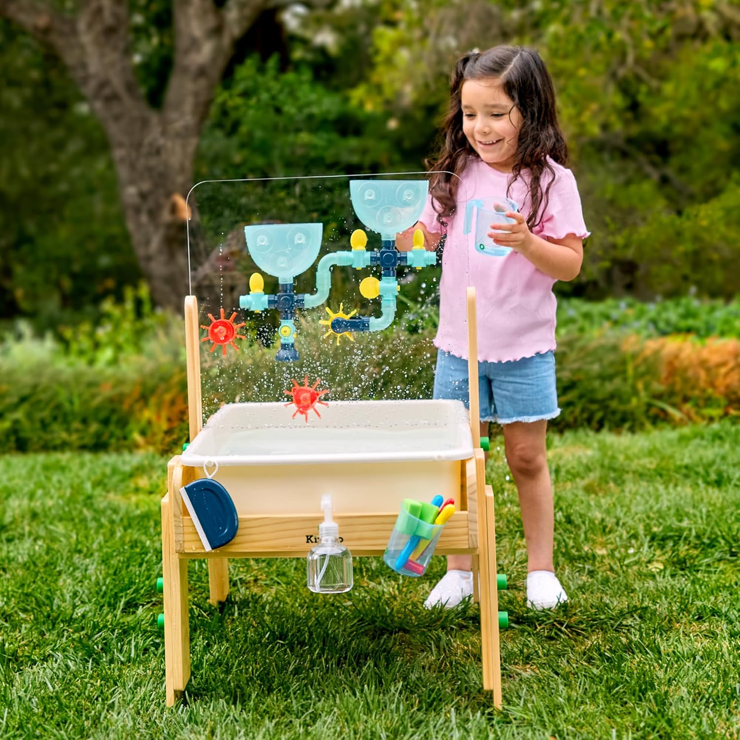 KiwiCo Water Activity Table for Toddlers - Wooden Sensory Play Ages 3+