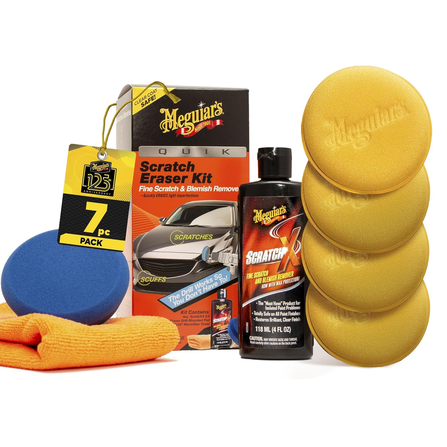 Meguiar's Quik Scratch Eraser Kit + Water Magnet Microfiber Drying Towel Car Care Bundle (3 Items) image 3