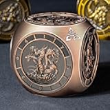 Roycevon 7 in 1 Unique Spinner DND Dice Set D&D, Metal D and D Dice with Gift Box, Dungeons Dragons Role Playing Dice, Copper
