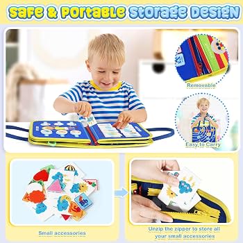 WuKi Montessori Busy Board In Legno | Giocattolo Educativo Interattivo 3+ Anni | Occupazione Auto/Aereo