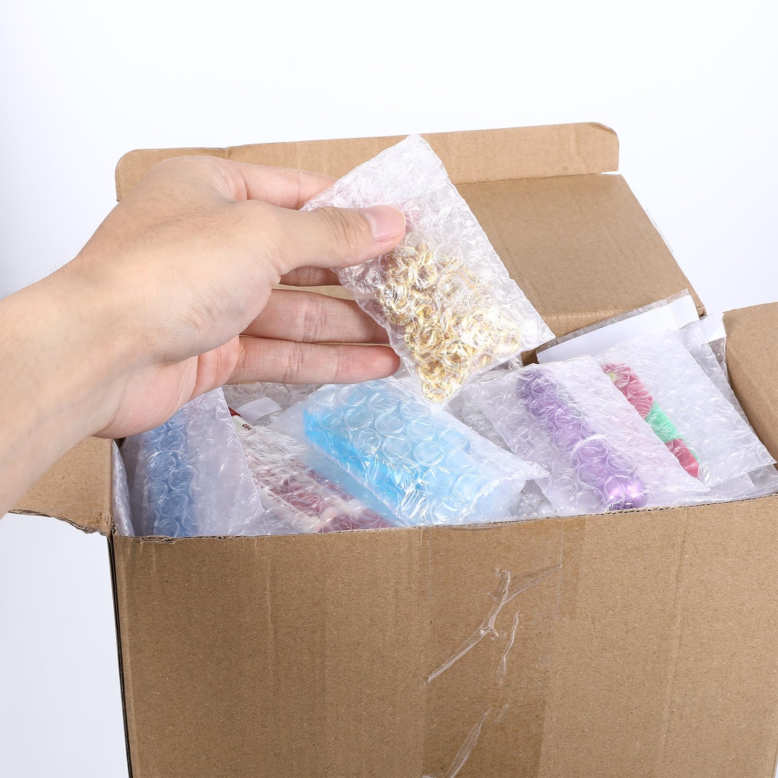 300 sacchetti a bolle per imballaggio, 5 x 8,9 cm, a doppia parete, in plastica, trasparenti, autosigillanti, per piccole imprese, traslochi, spedizioni, imballaggi
