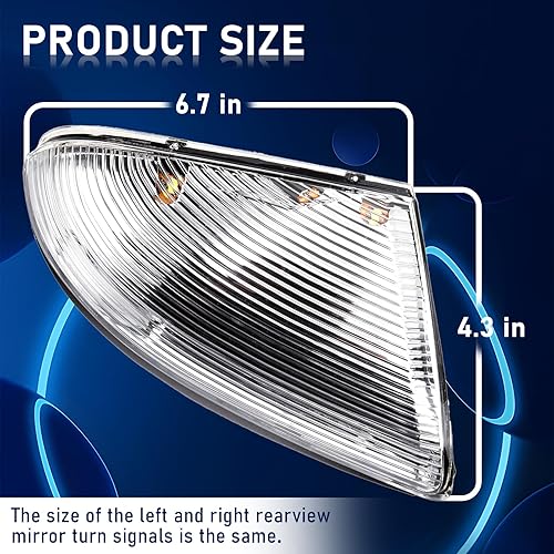 Miniatura 4 de Luz de señal de giro para espejo delantero izquierdo compatible con Dodge Ram 1500, Ram 2500, espejo delantero izquierdo del lado del conductor,