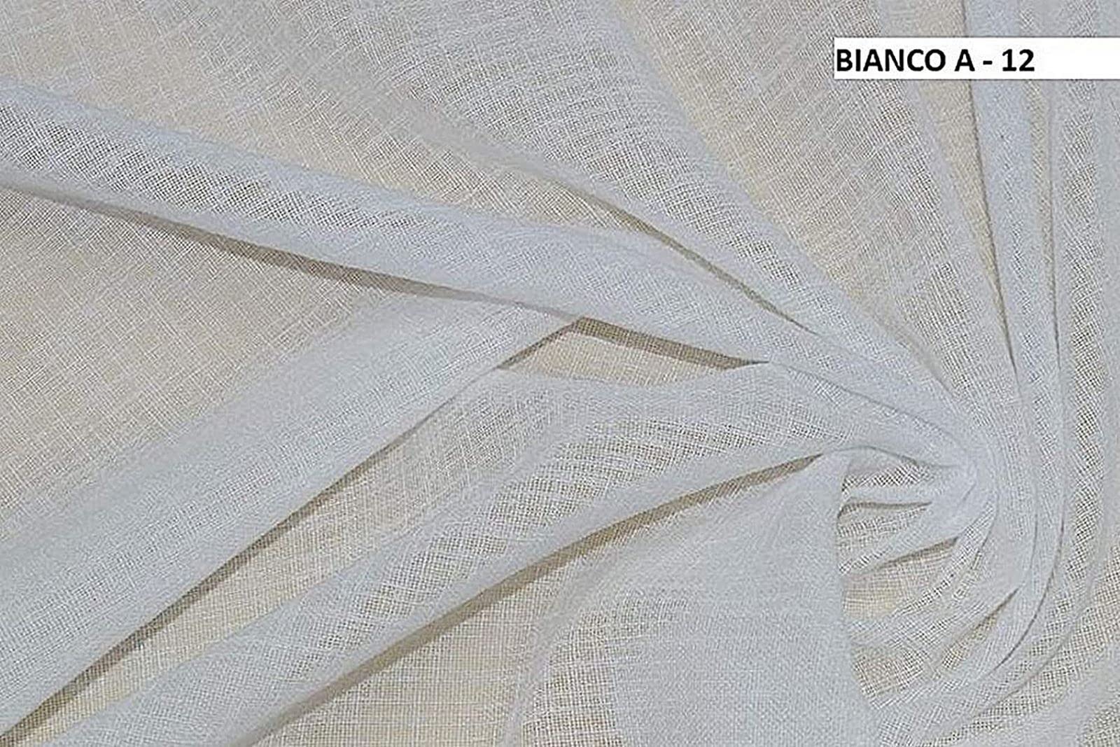 mauro Tende,Tendine corte mezza finestra a pannello -set.2 Tendine-altezza 60/90/120/160/180/200 - tessuto bianco effetto lino - lxh 45x180 cm