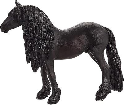 MOJO Friesian Gelding Realistic Equestrian Horse Club Hand Painted Toy Figurine, Black