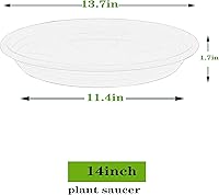 Vista 11 de 5 Packs Plant Saucer Pot Tray 6 8 10 12 14 16 19 20 Inch Plastic Flower Planter Saucers and Drip Trays for Indoors Outdoors, Heavy Durable Plant