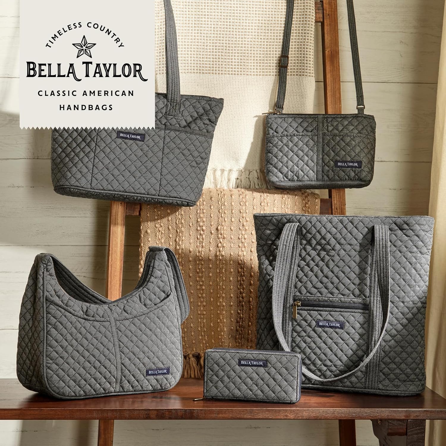 Bella Taylor Stride Tote | Lightweight Quilted Fabric Handbags for Women - Image 3