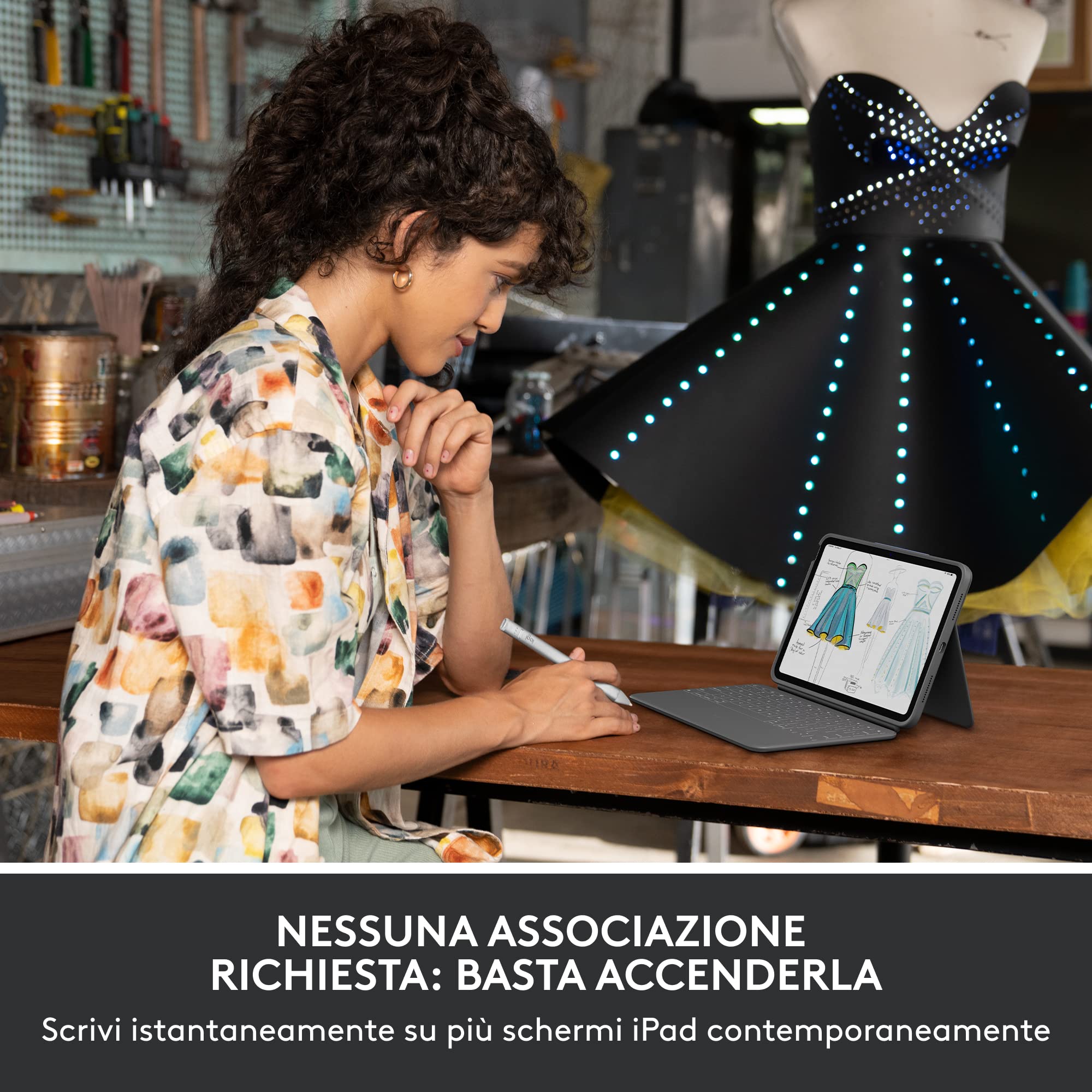 Logitech Crayon Matita Digitale Per Ipad, Tecnologia Apple Pencil, Precisione Al Pixel Senza Latenza con Ricarica Usb-C Rapida, Argento, 50 x 50 x 28 cm