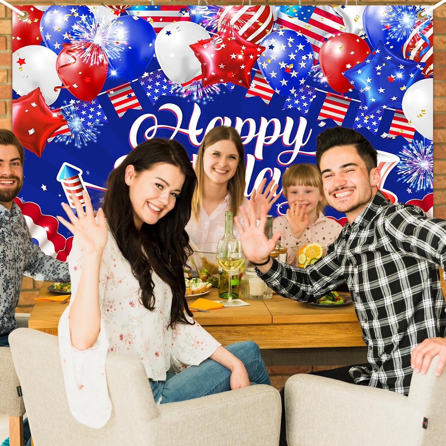 Avezano 4th of July Birthday Backdrop Red White and Blue Birthday Bday Party Decoration Photography Background American Flag Patriotic Independence Day Photoshoot Banner 70.8 x 43.3 Inch
