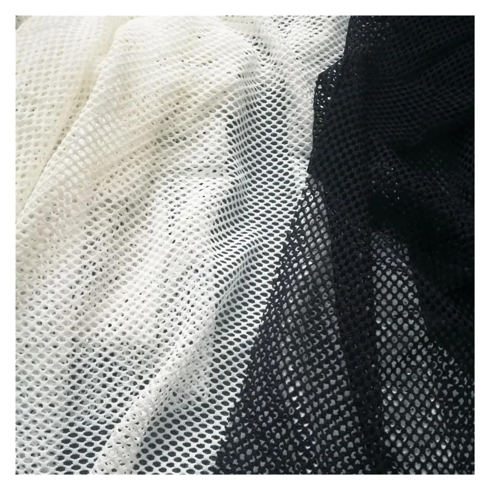 Paño Hecho Punto Malla Negra Suave De La Ropa Interior De La Ropa De La Tela De La Red Del Estiramiento De Spandex(Black,90cmx150cm)
