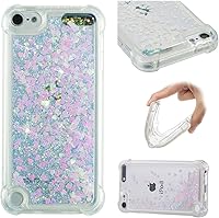 Vista 8 de Funda compatible con iPod Touch 7 – Bling Glitter Liquid, flotante Quicksand a prueba de golpes, funda protectora de silicona suave TPU para iPod
