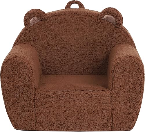 Miniatura 7 de Silla Cómoda para Niños Pequeños, Sillón Infantil Acogedor, Oso de Peluche Grande Marrón